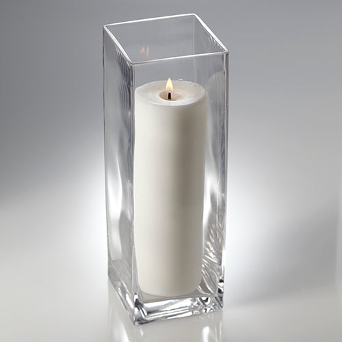 Richland Pillar Candle 9" & Eastland Square Holder 12 inch Set of 12