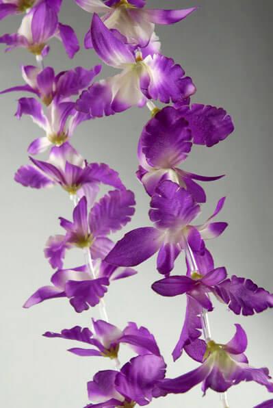 12 purple orchid flower leis