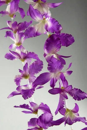 1 of 3: 12 purple orchid flower leis