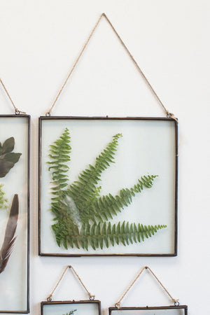 2 of 2: Hanging Metal Double Glass Frame 14" x 14.75"