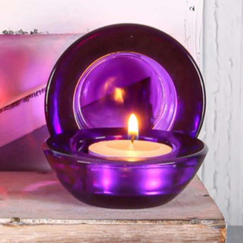 Eastland Chunky Tealight Candle Holder Purple Set of 12 - view 2