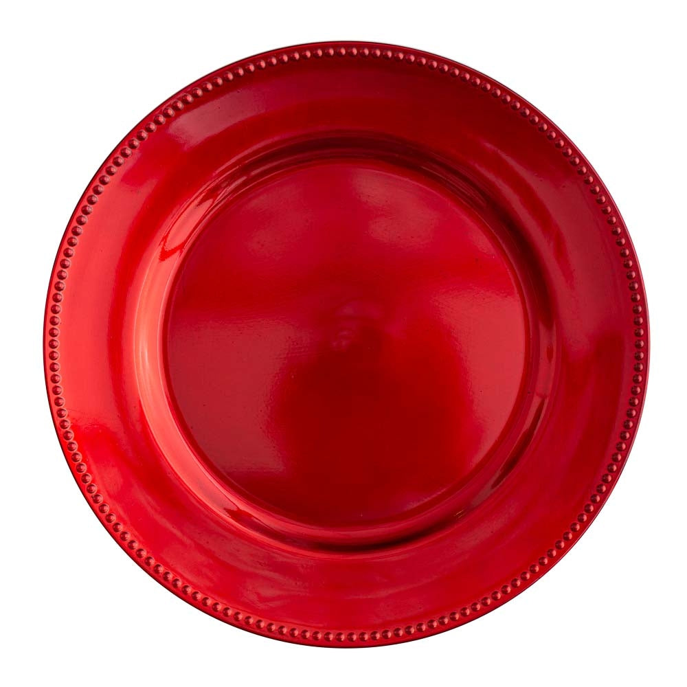 richland beaded charger plate 13 red set of 12 - view 1