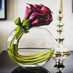 2 of 4: Round Glass Vase 10in