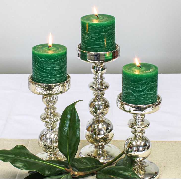 Richland Rustic Pillar Candle 3"x 3" Dark Green Set of 48 - view 1