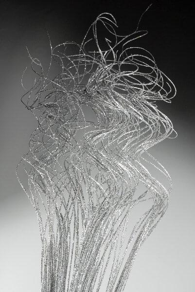 natural curly ting metallic silver sparkle 32 pieces 27