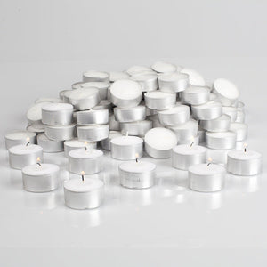 1 of 4: Richland Extended Burn Tealight Candles White Unscented Set of 400