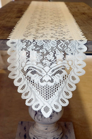 1 of 3: Lace Table Runners Ivory 13" x 120in