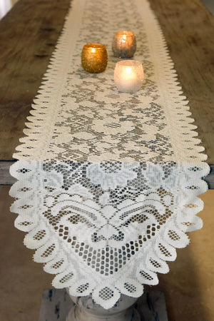 1 of 3: table runner lace ivory 13 x 96in