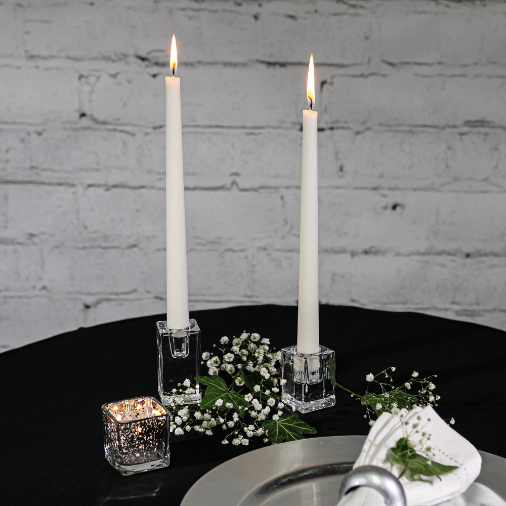 richland square glass taper candle holder 2 5 set of 6