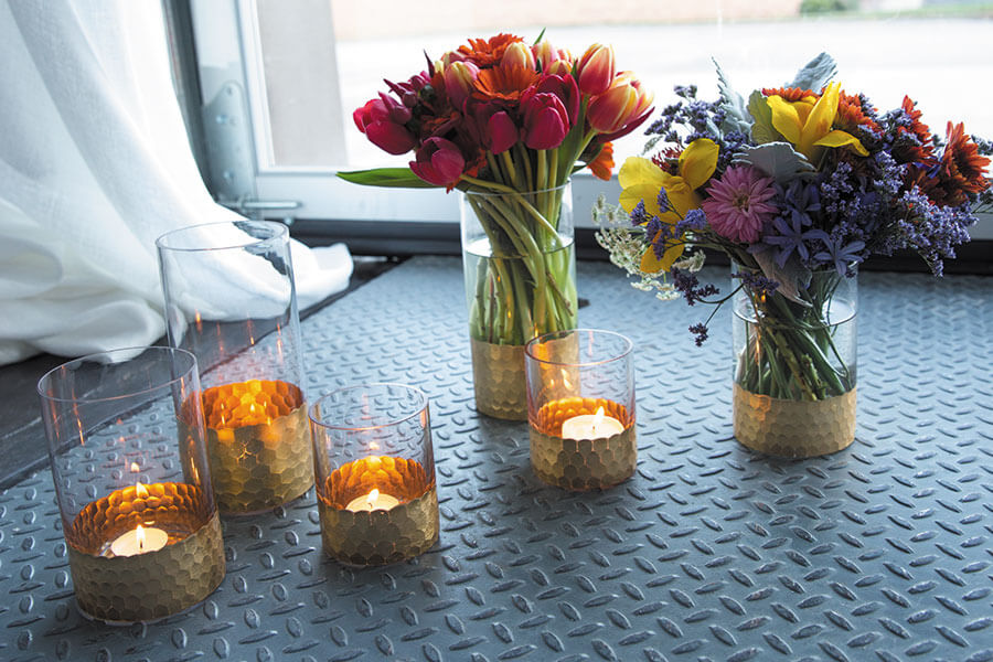 Elsa Glass Floral Vase & Candle Holder 6" - view 3