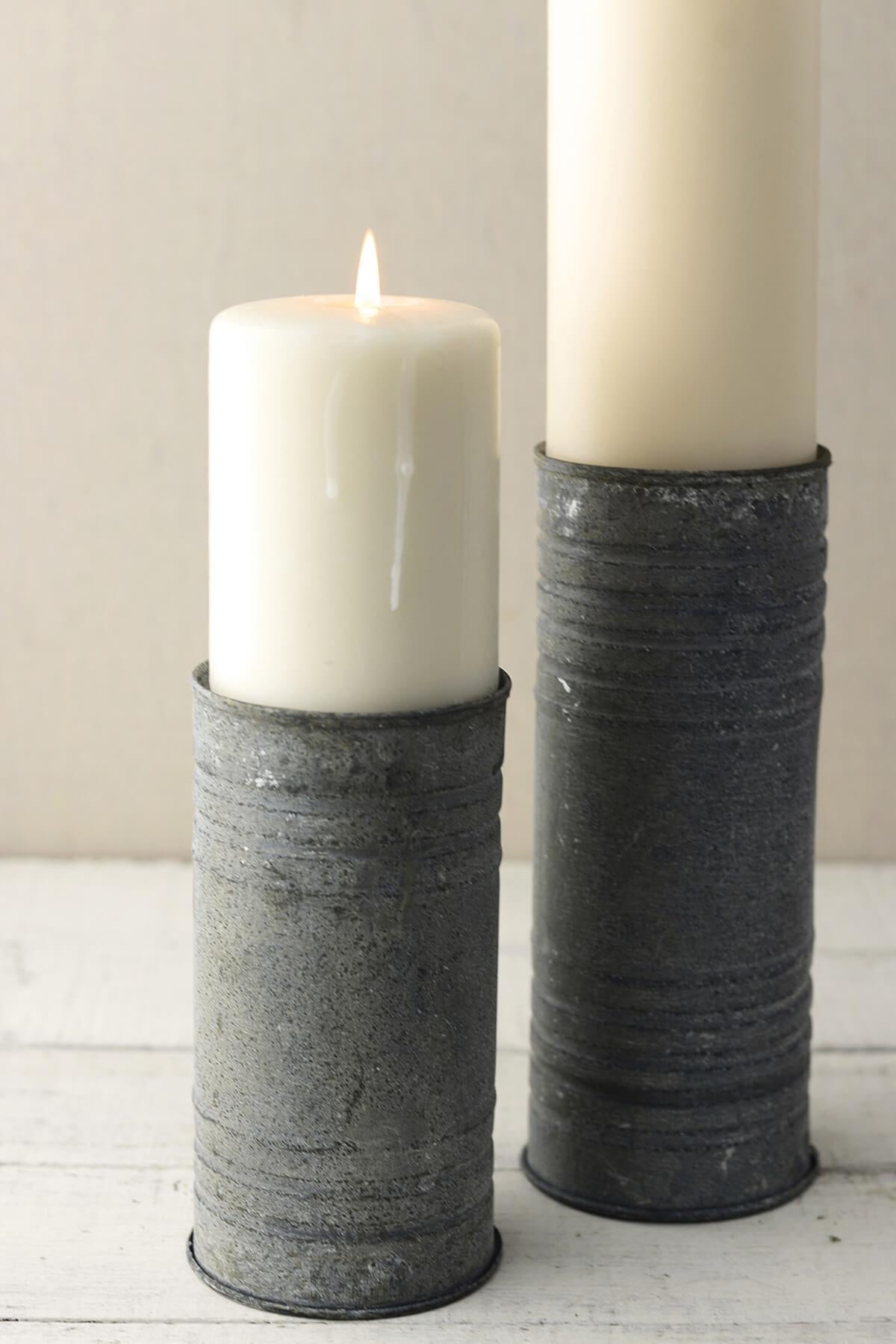 zinc cylinder vase pillar candle holder 6 - view 3