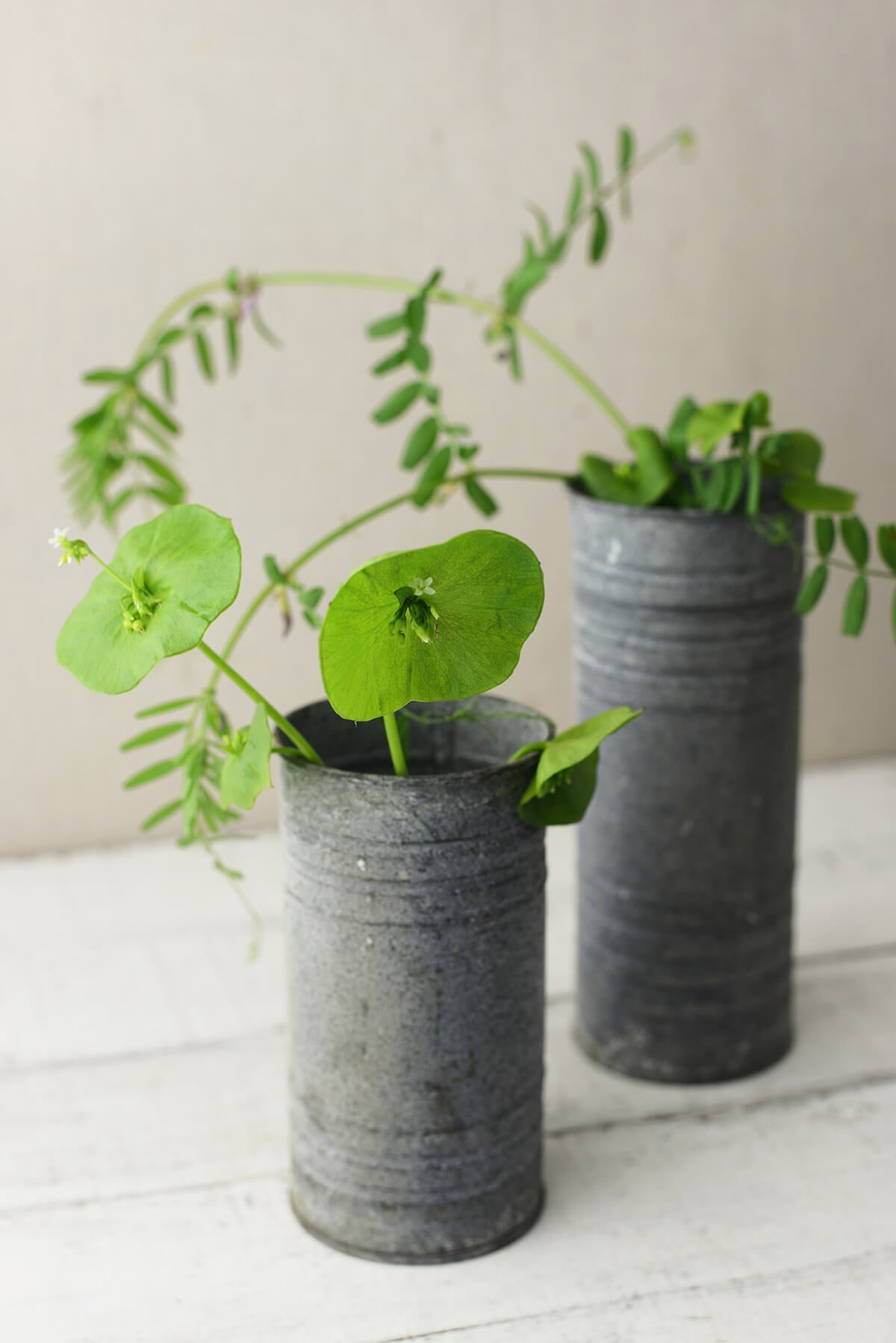 Zinc Cylinder Vase & Pillar Candle Holder 6" - view 2