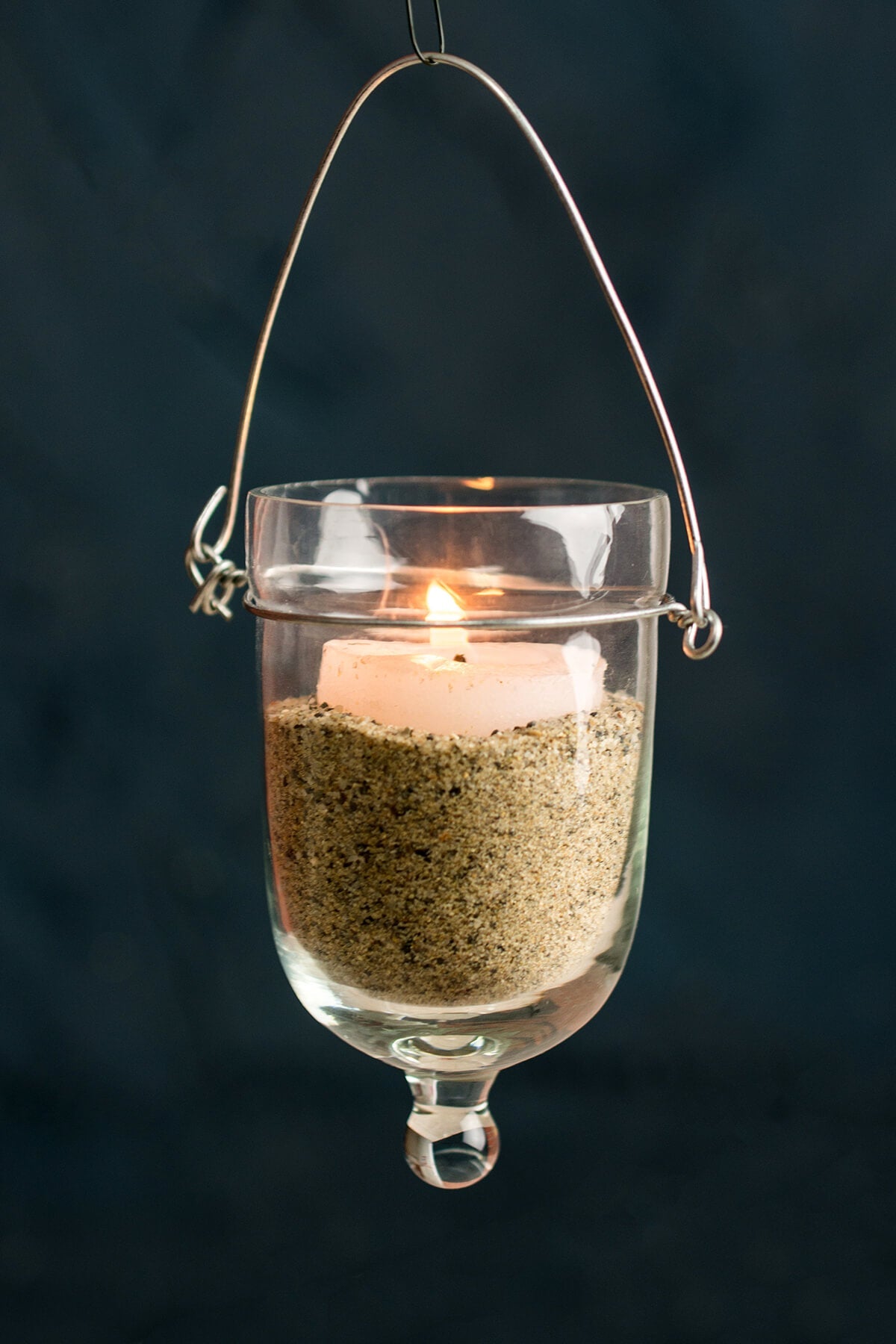 Hanging Candle Holder (set of 6)  Clear Glass - view 4